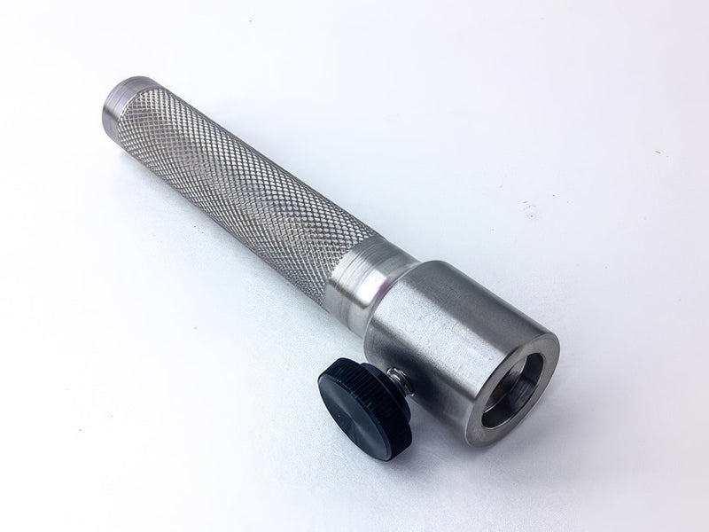 Knurled stainless steel leather stamp handle with thumb screw